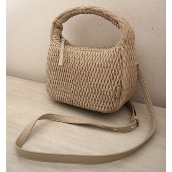 DKNY 02509 Women's O/S Beige Mack Nylon Hobo Crossbody/Shoulder Bag - Picture 4 of 16